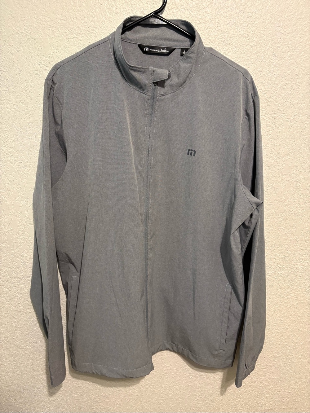 Travis Mathew Men's Light Gray Full-Zip Shirt Jacket Size Large